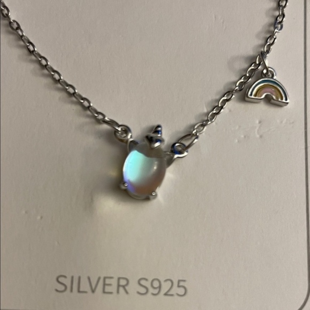 S925 Sterling Silver-Simple Cute Unicorn Pendant Necklace